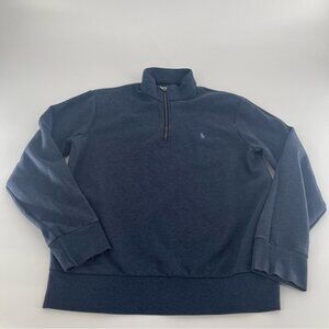 Polo Ralph Lauren Mens Estate Rib Blue Cotton Quarter Zip